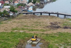 PUPR OKI Turunkan Alat Berat,  Bersihkan Gulma di Jembatan Belanti