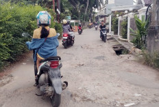 Jalan Berlubang Pengendara Bergantian Melintas, Perlahan Takut  Bersenggolan