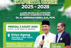 Pengukuhan Pengurus Ikaperta Unsri 2025-2029, Dihadiri Gubernur Sumsel Herman Deru