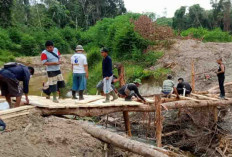 Kades Pangkul Bangun Jembatan Penghubung Mudahkan Petani Angkut Hasil Kebun