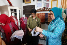 Ketua TP PKK Sumsel Hj Feby Deru, Tenun Serat Nanas Naik Kelas 