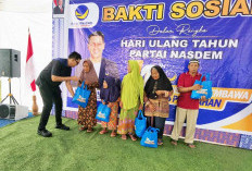 HUT ke-14, Partai Nasdem OKU Timur  Bagikan Sembako Gratis