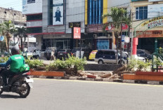 Taman Pembatas Jalan Depan SMA 3 Palembang Rusak