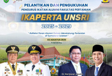 Pengukuhan Pengurus Ikaperta Unsri 2025-2029, Dihadiri Gubernur Sumsel Herman Deru