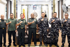 Perdana Jabat Danlanal Palembang, Kolonel Arry Hendrawan Bersilaturahmi ke Korem 044/Gapo