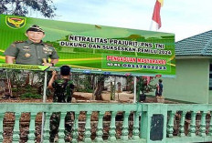 Kodim 0429/Lamtim Serentak Pasang Banner Netralitas TNI Sukseskan Pemilu 2024