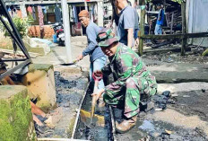 Pemdes Telatang Bersama Babinsa Kolaborasi Cegah Banjir