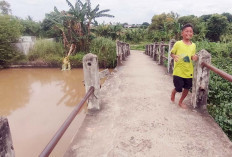 Tiang Pengaman Patah dan Besi di Jembatan Putih Sungai Kedukan Banyak Hilang