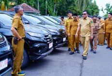 Bupati Muba Cek Fisik Puluhan Kendaraan Operasional Desa