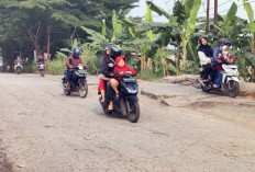 Membahayakan Pengendara Retakan Batu Cor Jalan Gandus