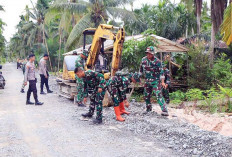 Satgas TMMD ke 124 Kodim 0419/Tanjab, Kebut Pengerjaan Jalan Penghubung Antar Dusun Capai 88 Persen