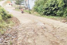 Jalan Soak Bujang Gandus Terdapat Lubang Besar dan Retakan Jalan Semakin Bertambah